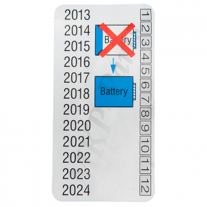 DTCO battery replacement date label