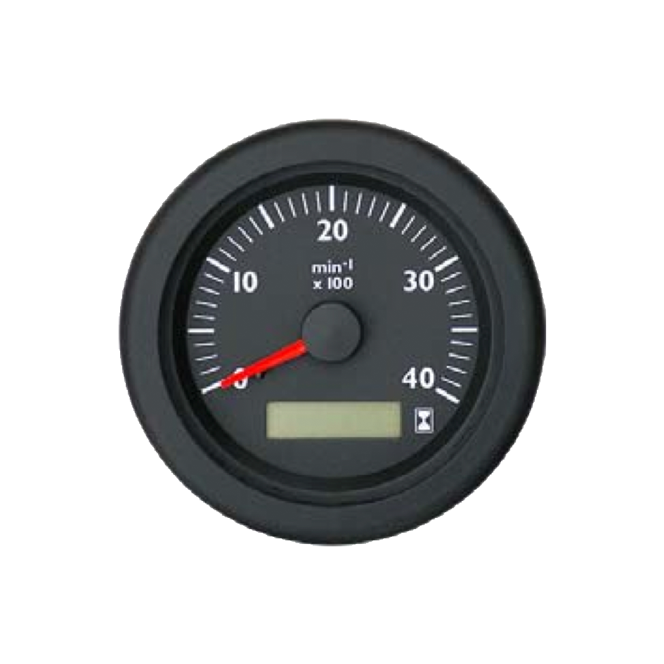 Tachometer with LCD hourmeter Marine line double glass anti-fog system, plastic housing